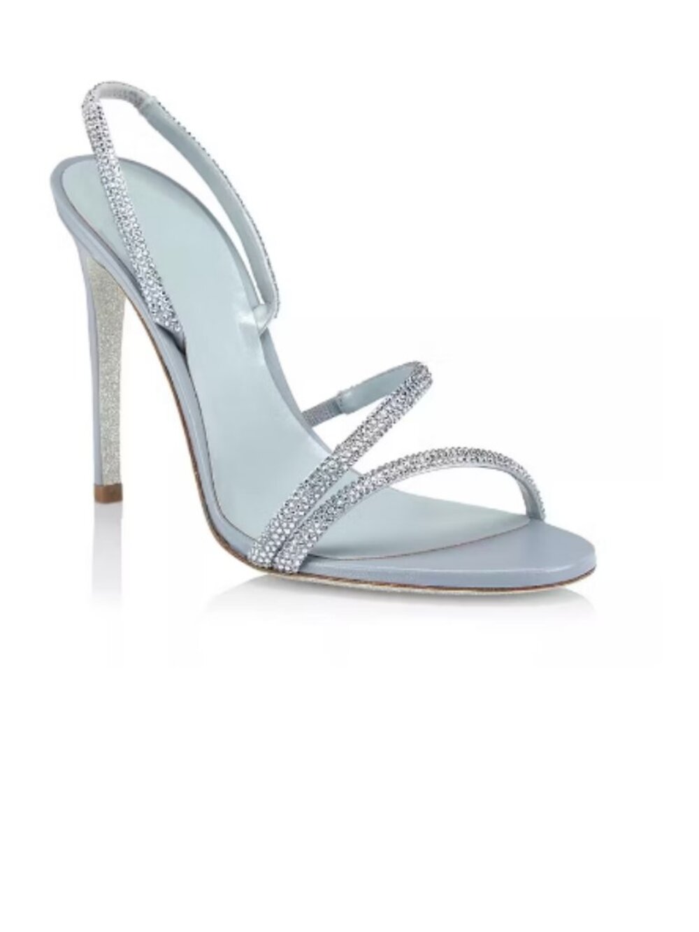 FSJ Blue Strappy Stiletto Heels Rhinestone Sparkly Sandals